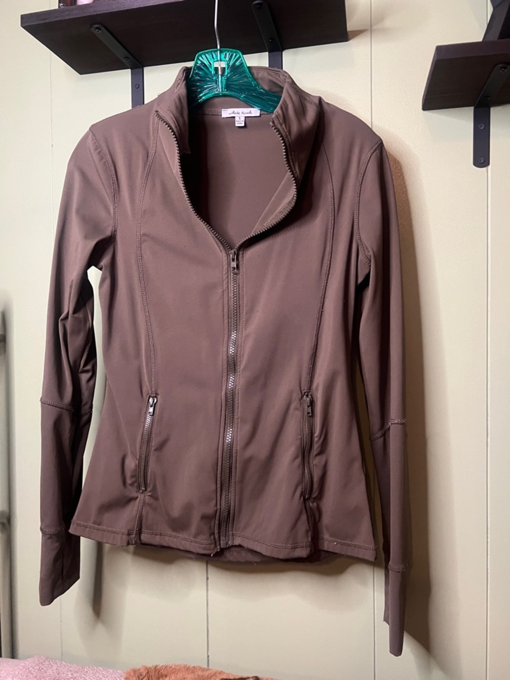 white birch Brown Utility Zip-Front Jacket